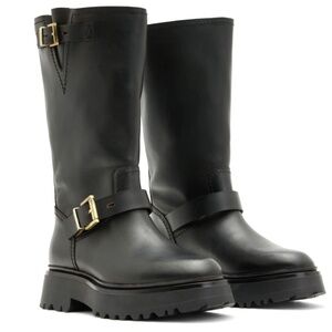 AllSaints Marisa Biker Boot Leather Black SZ EU.40